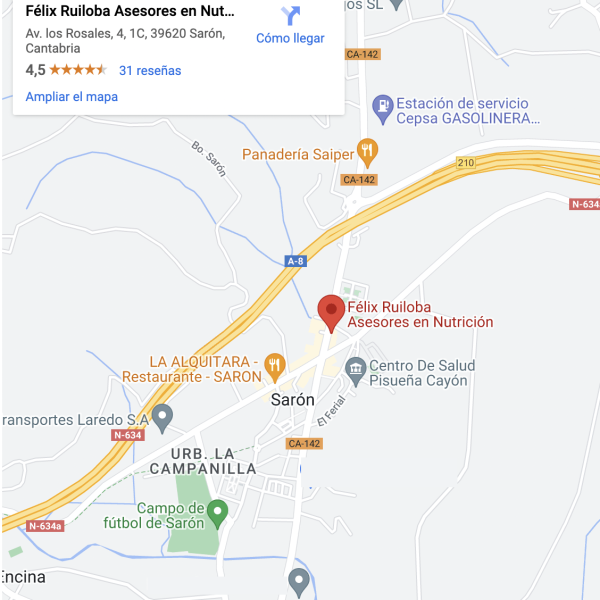 Ubicación Mapa Centro Félix Ruiloba Dietistas y Nutricionistas en Cantabria